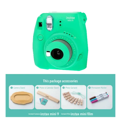 Fujifilm Instax Mini 9 Instant Film Camera Aqua Green Marine Anniversary Pack